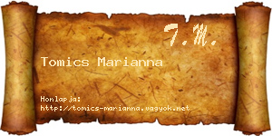 Tomics Marianna névjegykártya